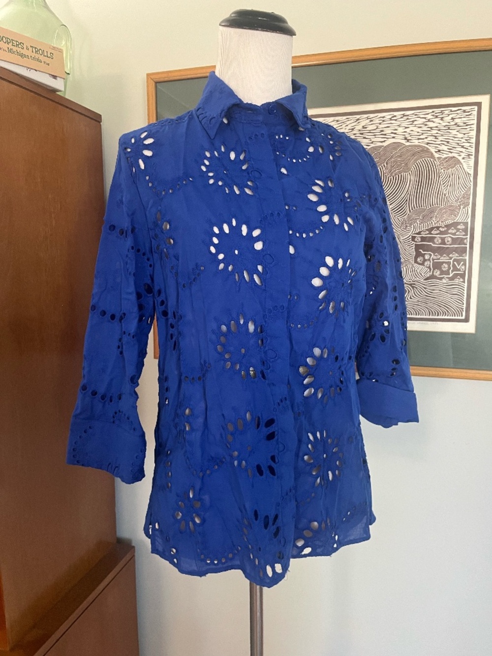 Zara // Cutout Embroidered Blouse NWT